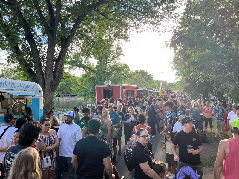 People enjoying Reno Food Truck Fridays