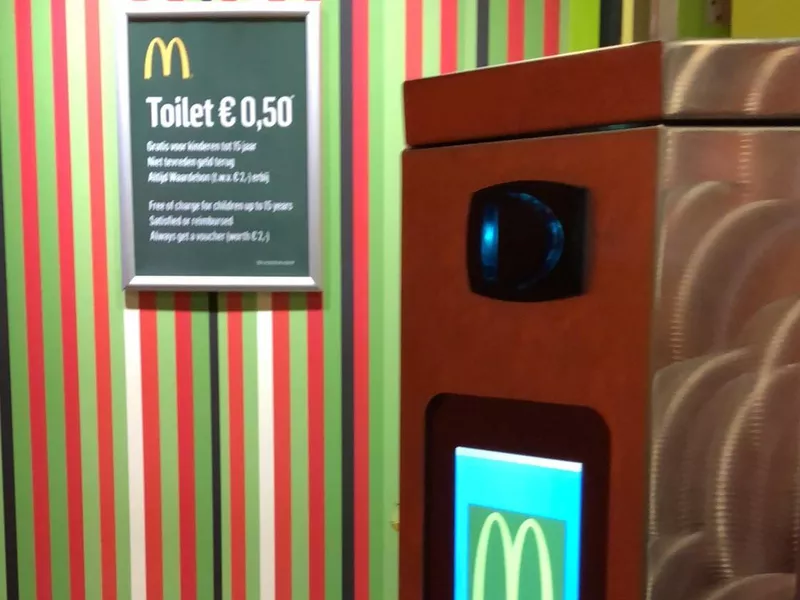 Pay toilet in a McDonalds