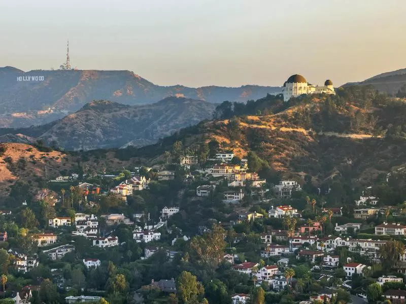 Aerial view of residential area in Los Angeles