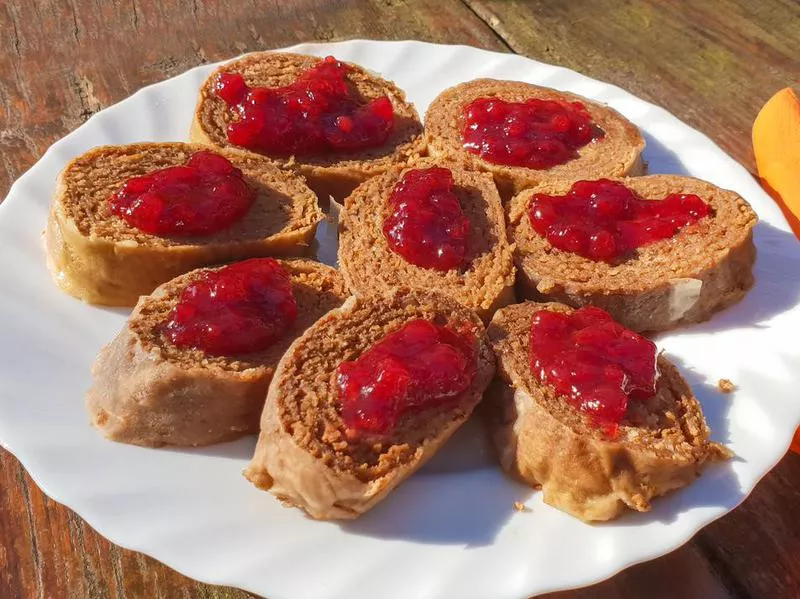 Štruklji - boiled dough roll with walnut filling