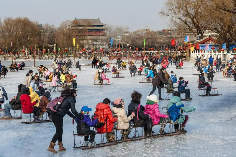 Skating rink at Shichahai Lake in Beijing