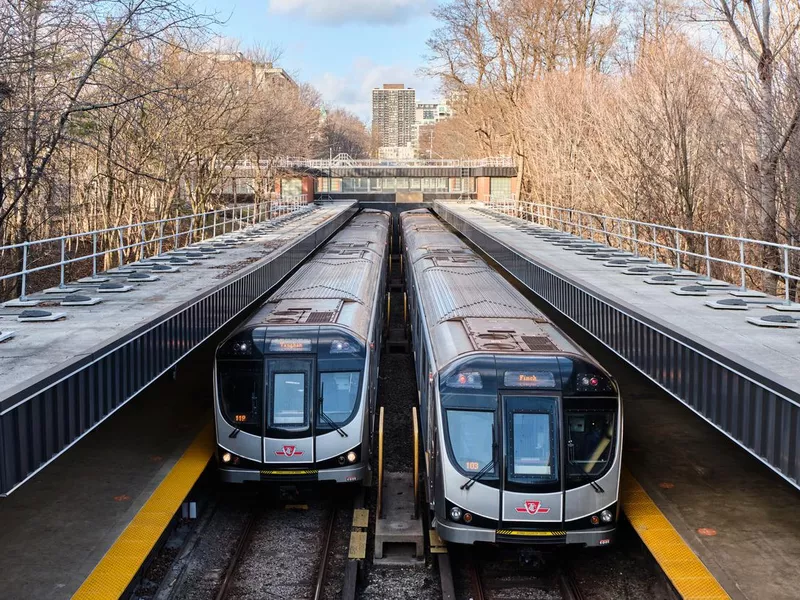 TTC, Toronto subway trains on a station