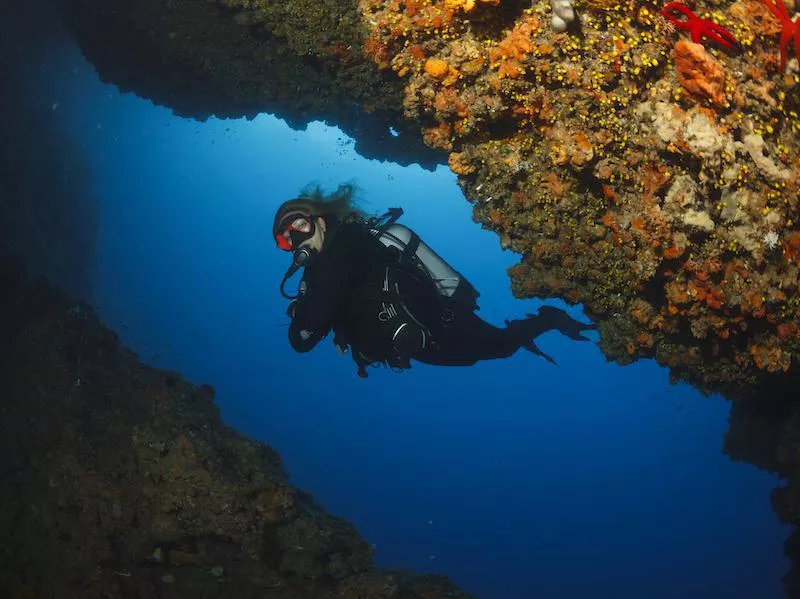 Freshwater cave diving