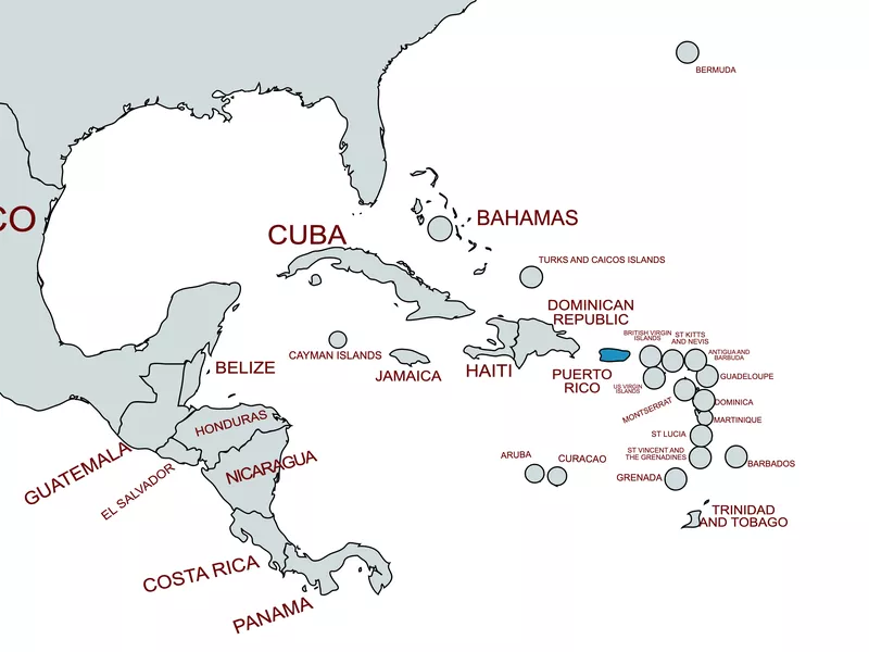 Caribbean Islands: Puerto Rico map