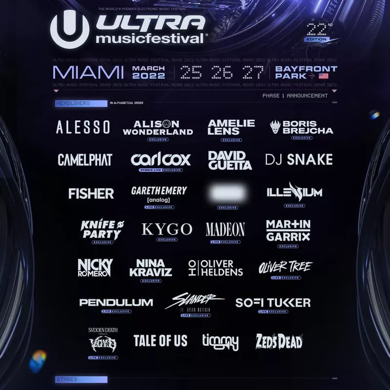 Ultra lineup, 2022