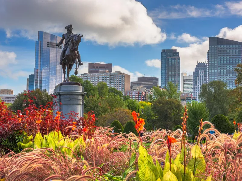 George Washington Monument at Public Garden in Boston