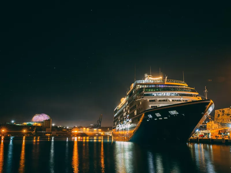 Azamara cruise at night