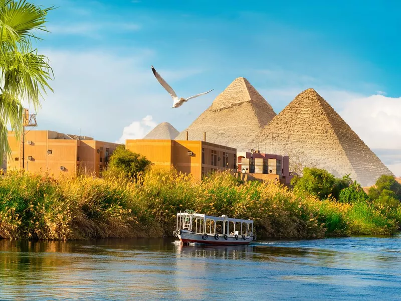 Pyramids near Nile River