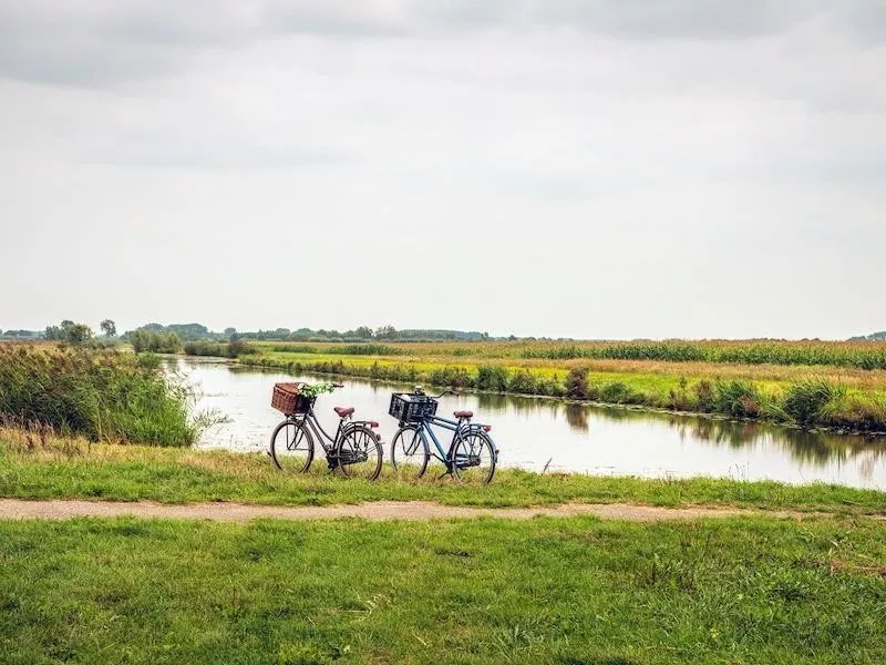 Netherlands bicycles by the river