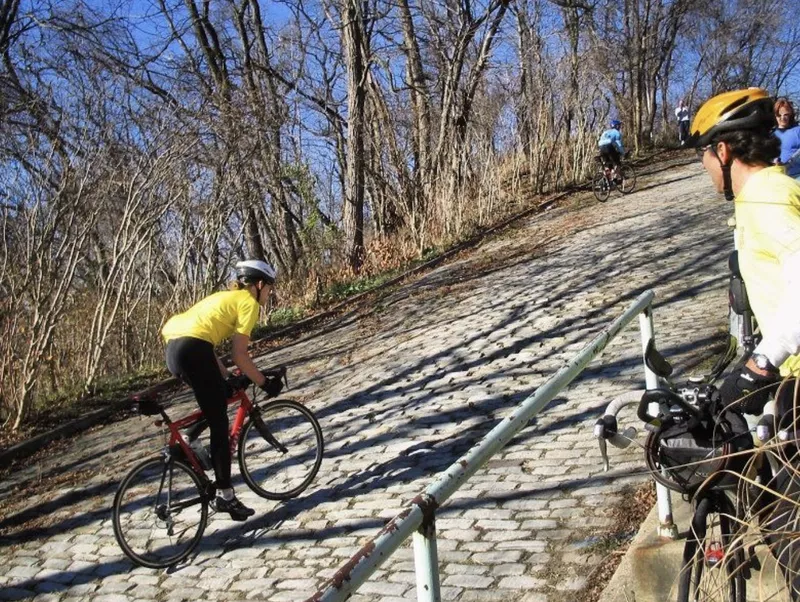 Climbing the hill at Canton Avenue