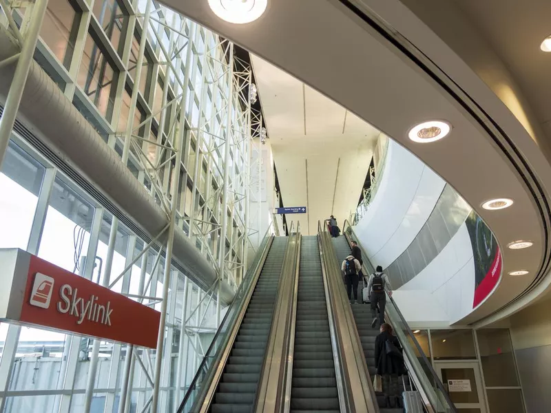 Skylink train stop at Dallas Fort Worth International Airport