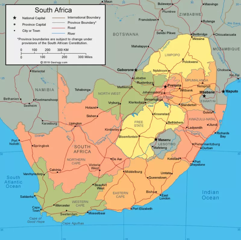 Map of South Africa