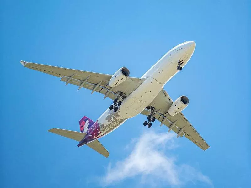 Hawaiian Airlines aircraft in the air