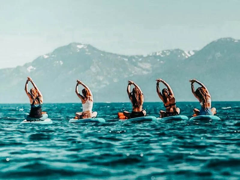 Group of friends on Lake Tahoe