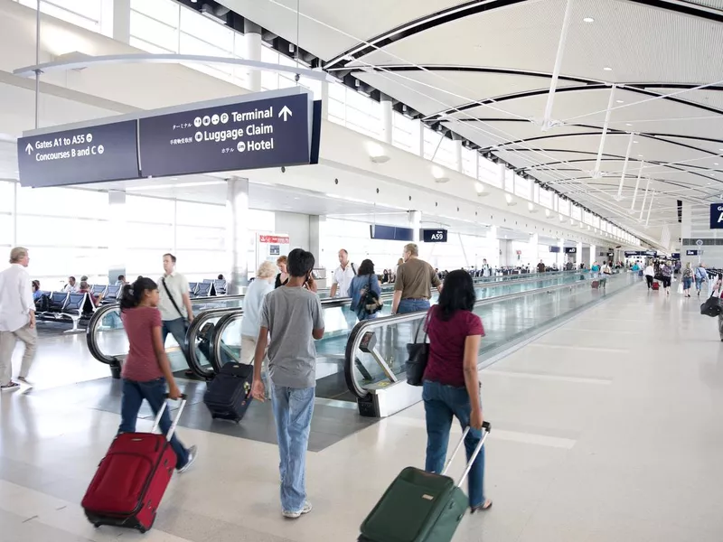 People at Detroit airport