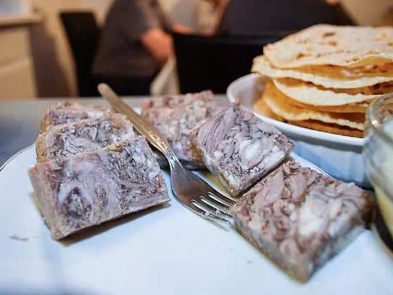 Icelandic svioasulta, sheep’s head terrine