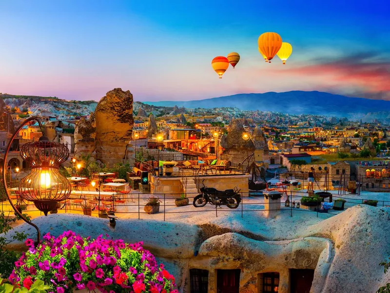 Balloons at sunrise in Turkey