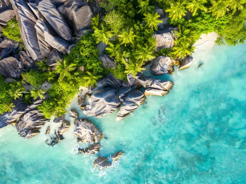 Anse Source D'Argent aerial photo