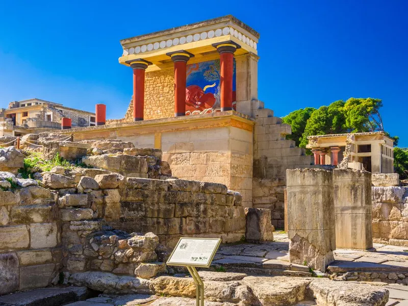 Old walls of Knossos near Heraklion