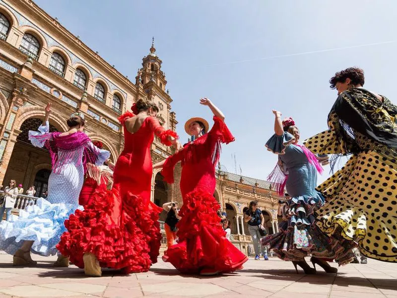 Flamenco dancers in Seville