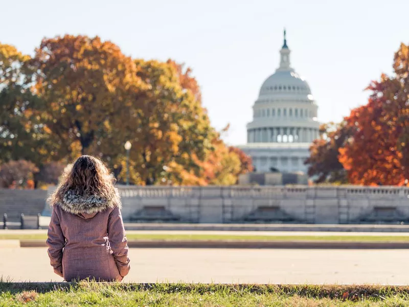 Tourist in the Capitol in Washington D.C.