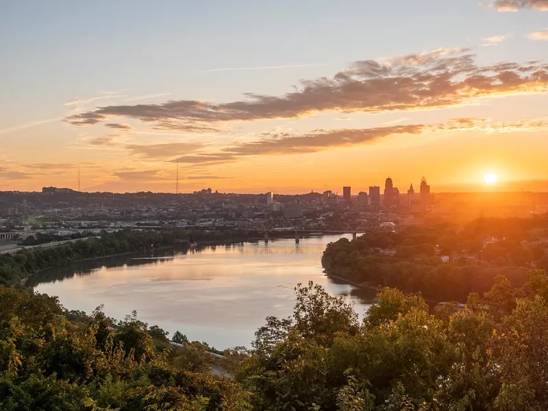 Sunrise Over the Cincinnati Skyline