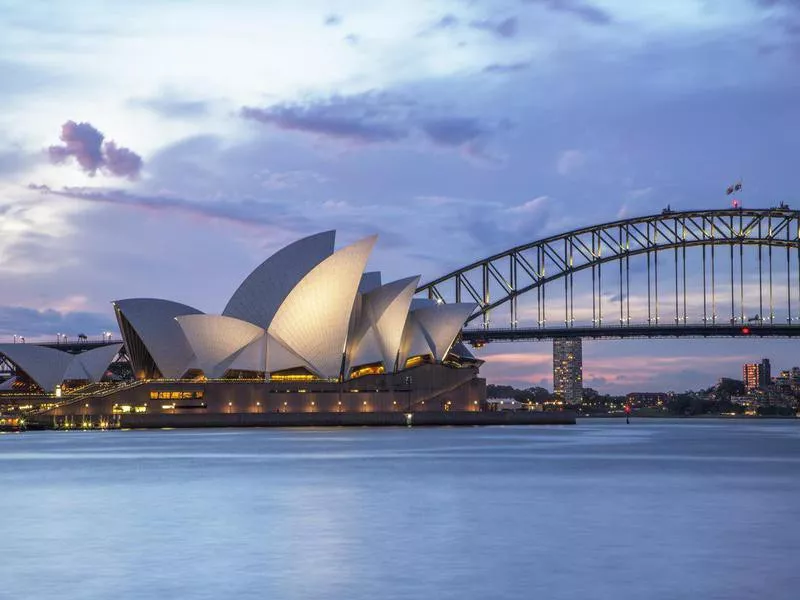 Sydney waterfront at night