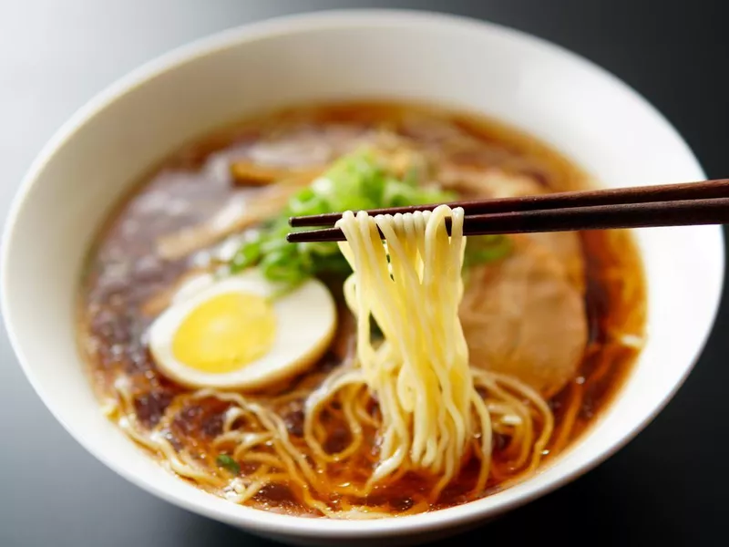 Japanese soy ramen noodles