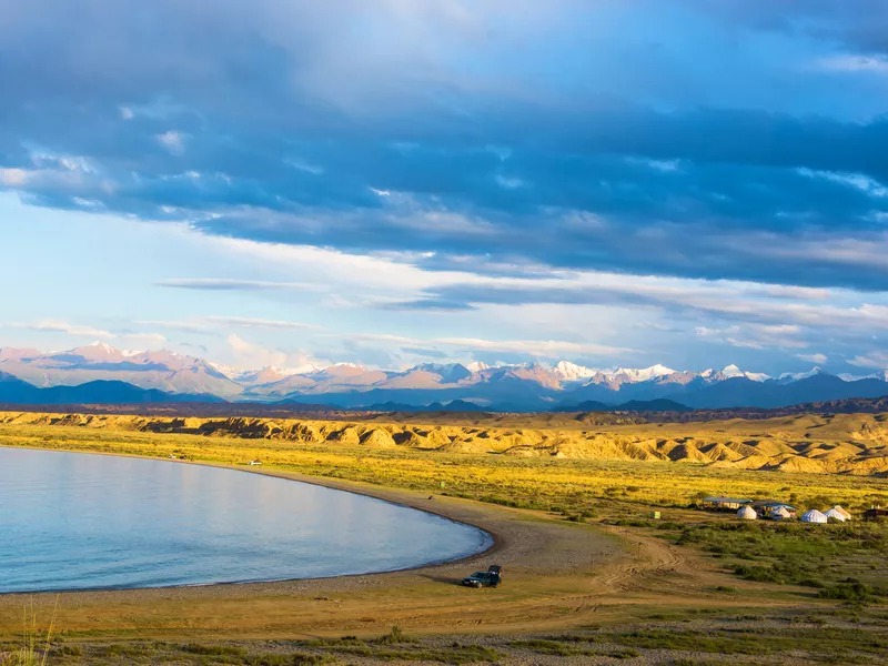 On the shore of Lake Issyk-Kul, Kyrgyzstan