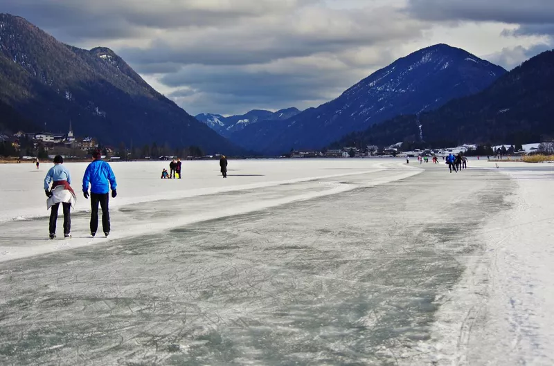 Lake Weissensee in winter