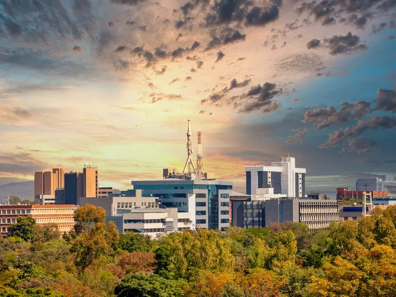 Aerial panorama of Gaborone city