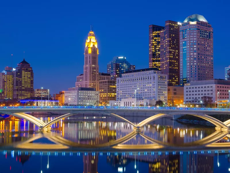 Columbus skyline at dusk