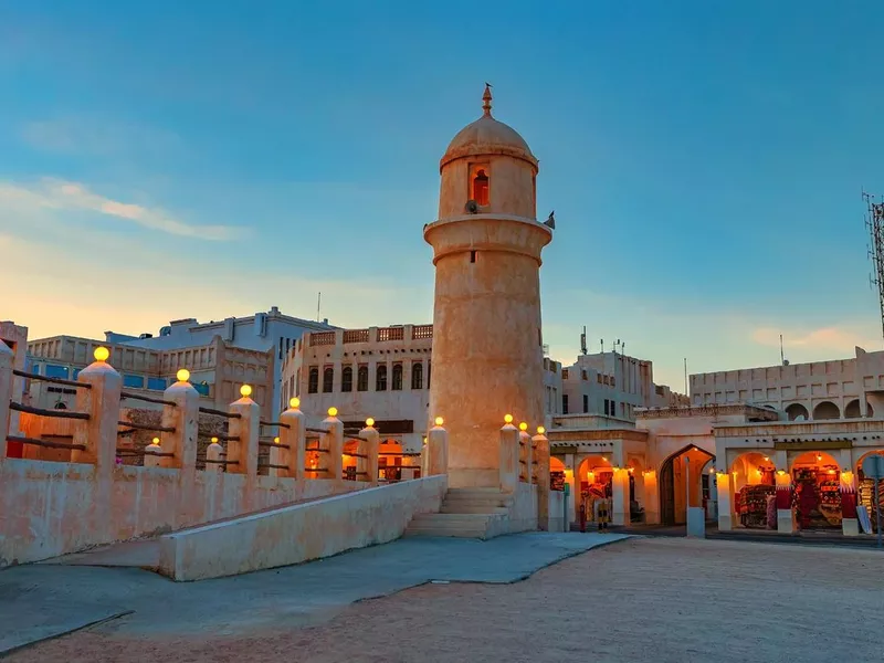 Souq Waqif market in Doha at night