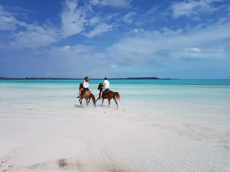 Beach riding in Turks & Caicos