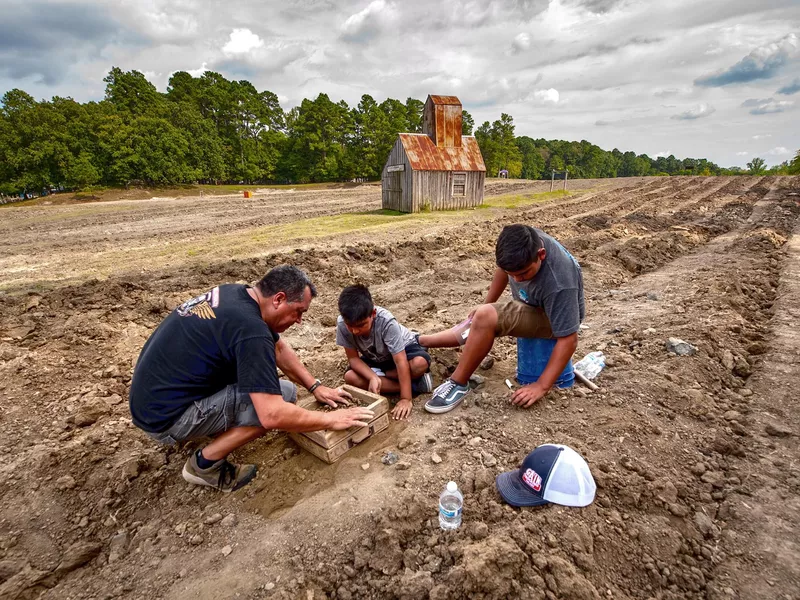 Family mining for diamonds at Crater of Diamonds State Park