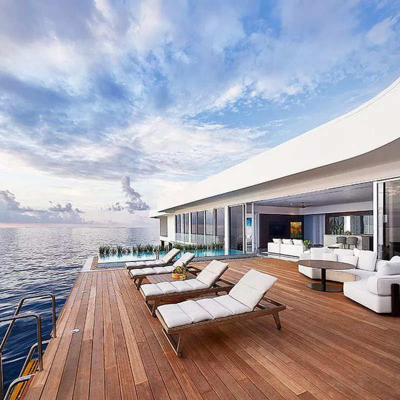 Infinity pool at underwater hotel in the Maldives