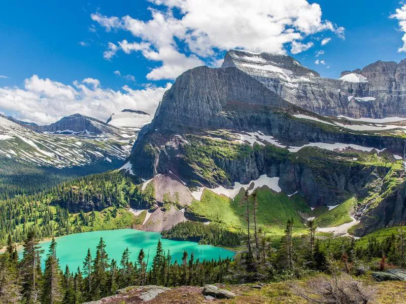 Grinnell lake at Glacier National Park