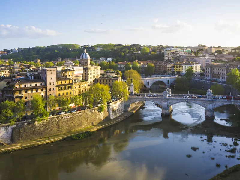 Tiber river in Rome, Italy