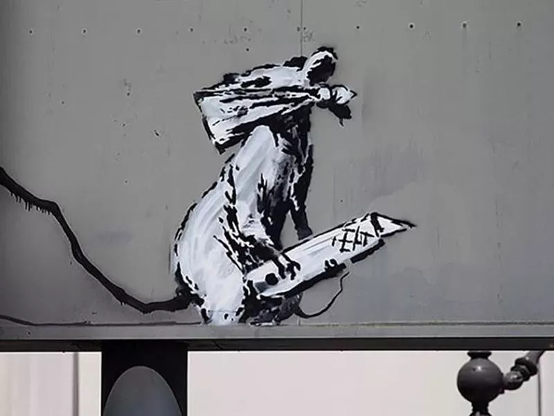 Rat Holding a Stencil Knife