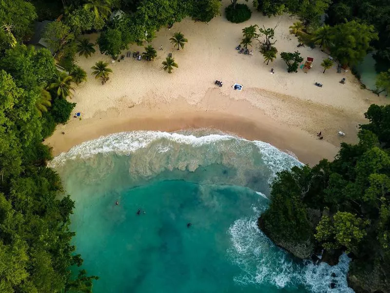 Aerial view of Port Antonio, Jamaica