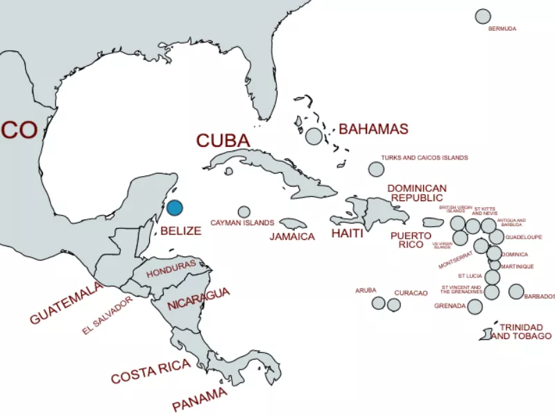 Caribbean Countries: Cozumel map