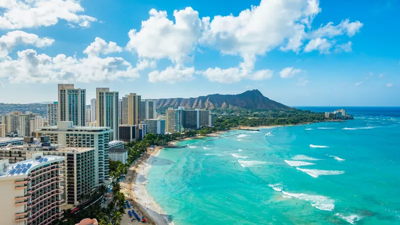 Waikiki Beach and Diamond Head Crater