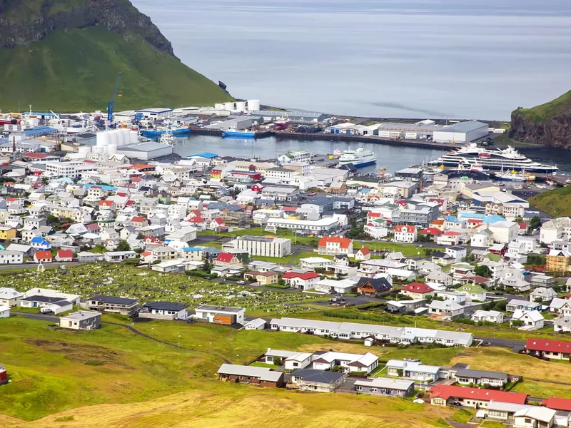 Houses and buildings on Heimaey Island