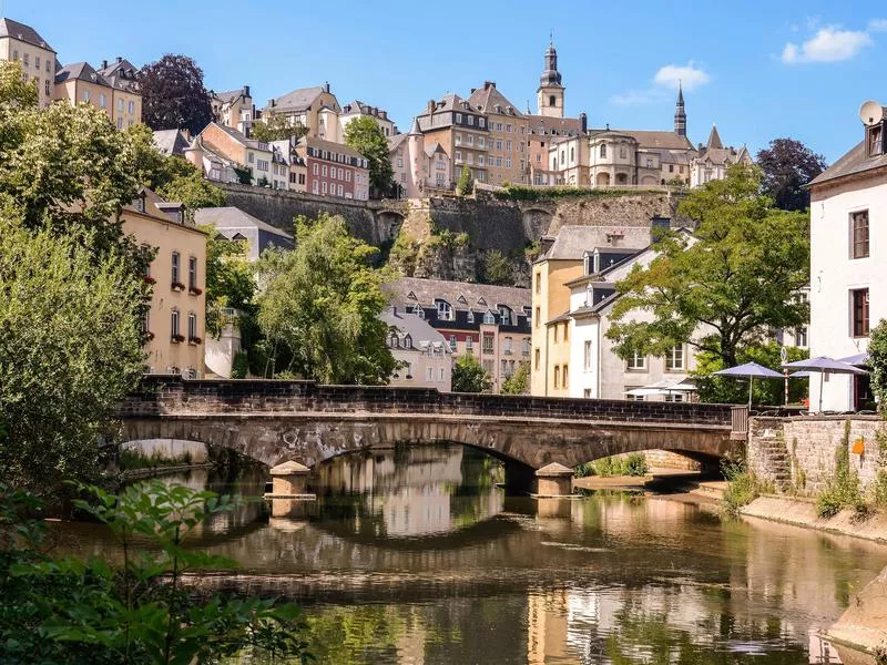 Bridge in Luxembourg City over the Alzette River