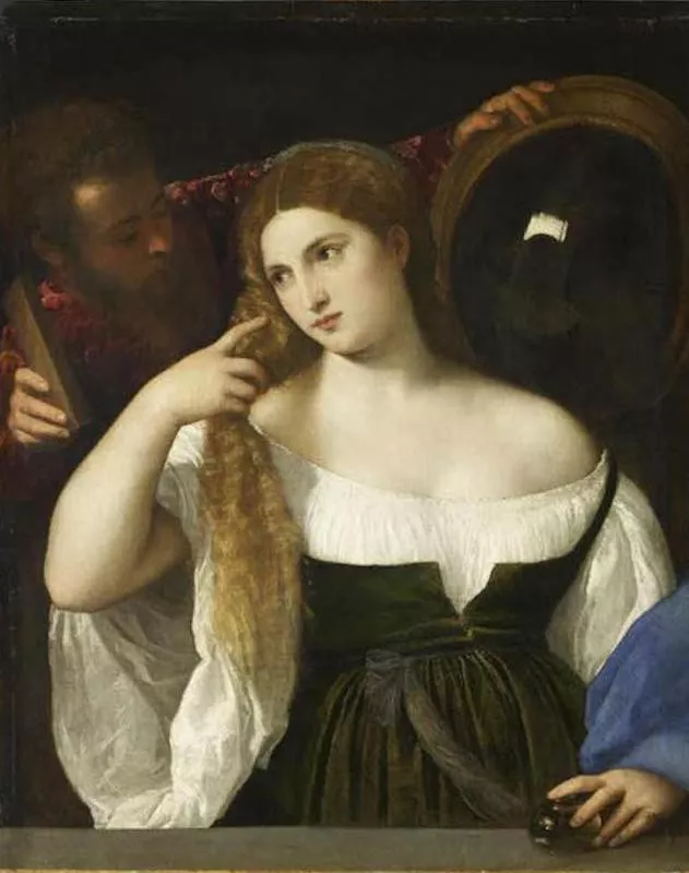 Woman with a Mirror by Titian