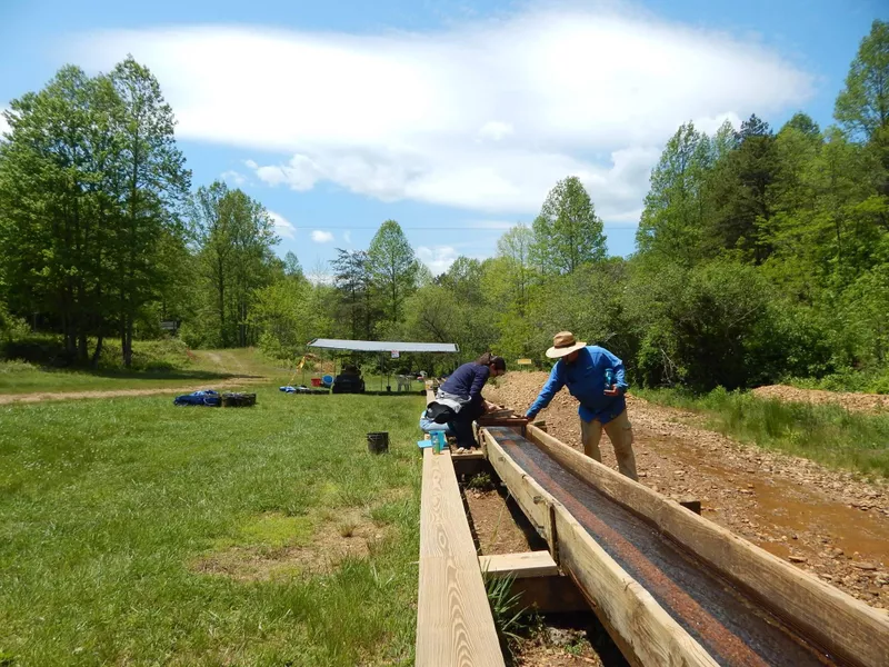 Washing sludge for gemstones at Cherokee Ruby and Sapphire Mine