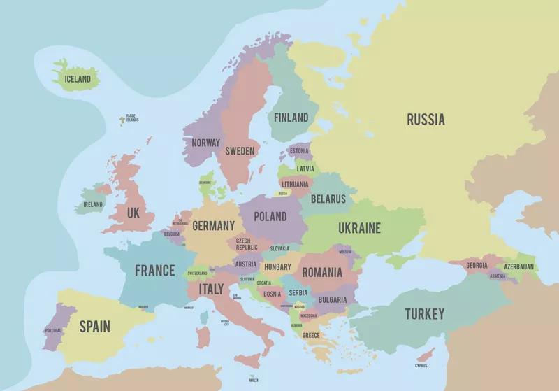 Europe political map