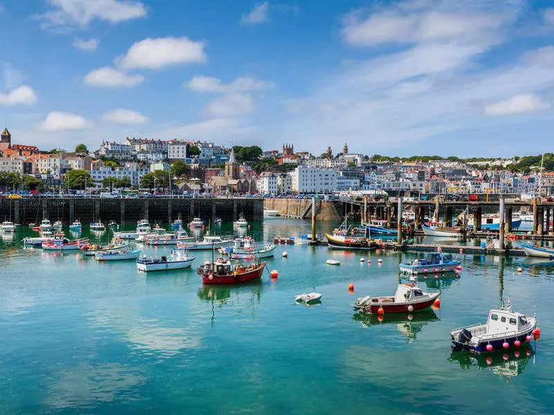 Harbour and Skyline of Saint Peter Port Guernsey