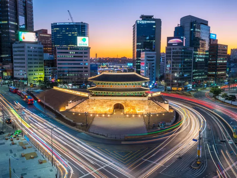 Namdaemun Gate at night