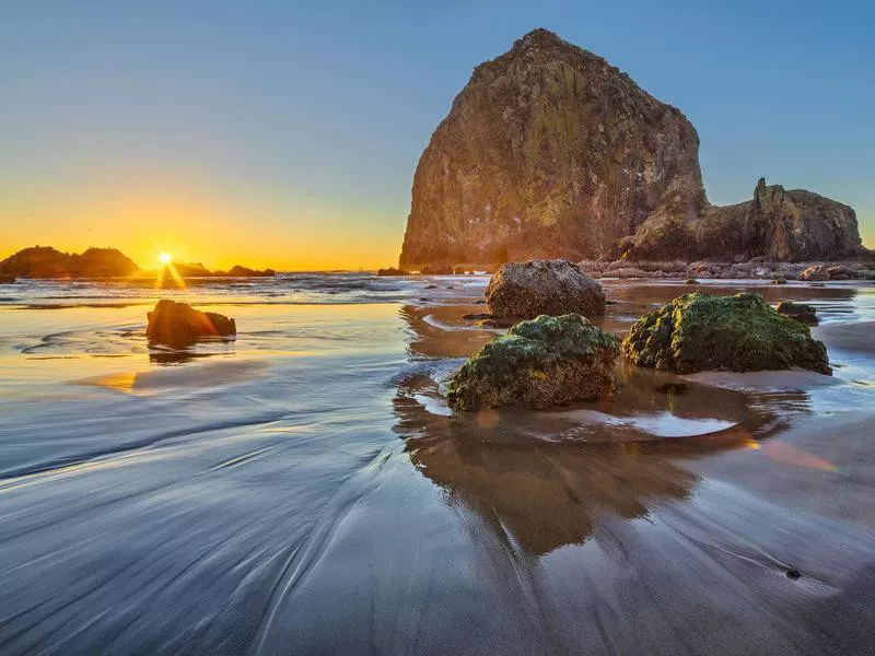 Sunset on Cannon Beach, Oregon